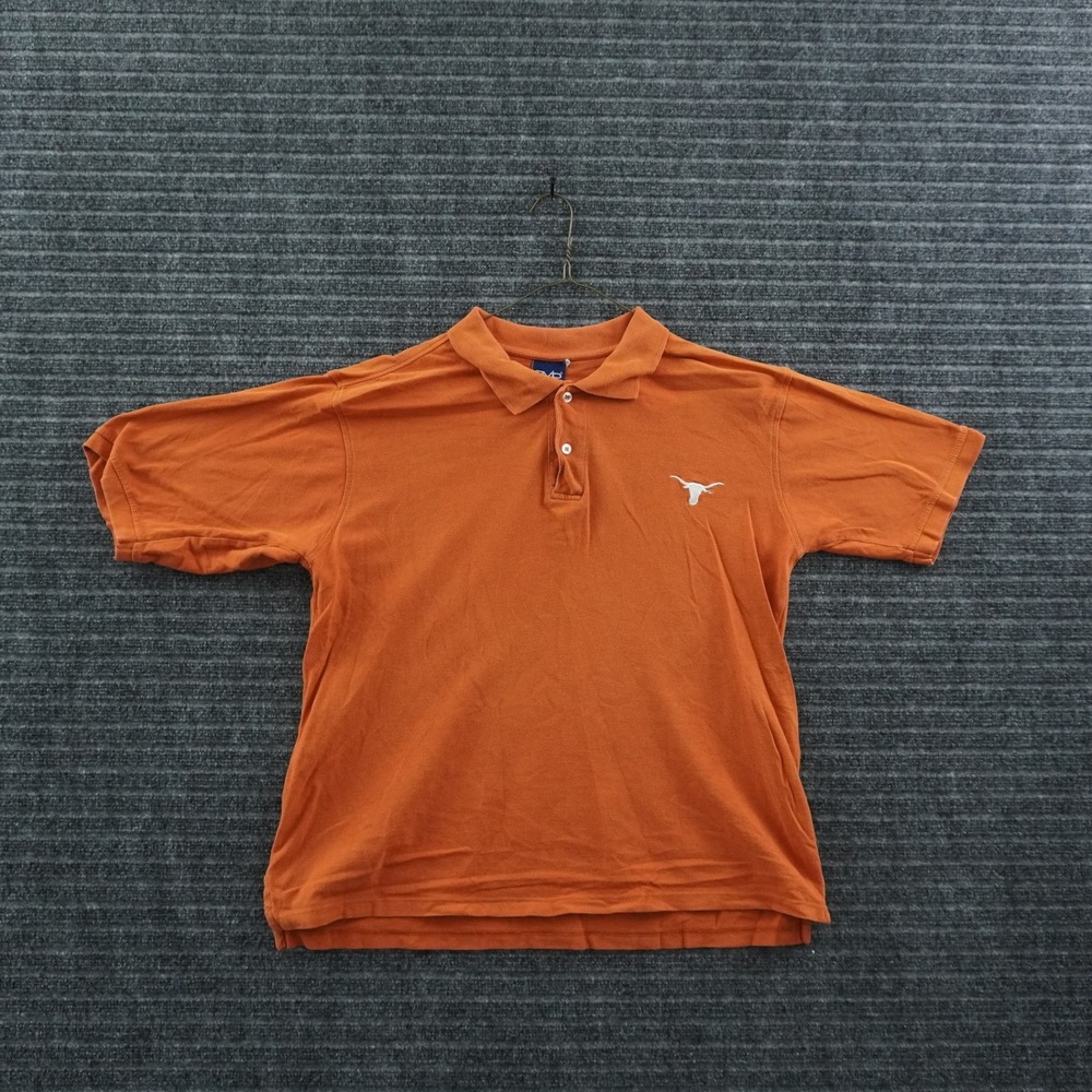Old Varsity Brand Polo Shirt Mens XL‎ Burnt Orange Texas Longhorns Embroidered